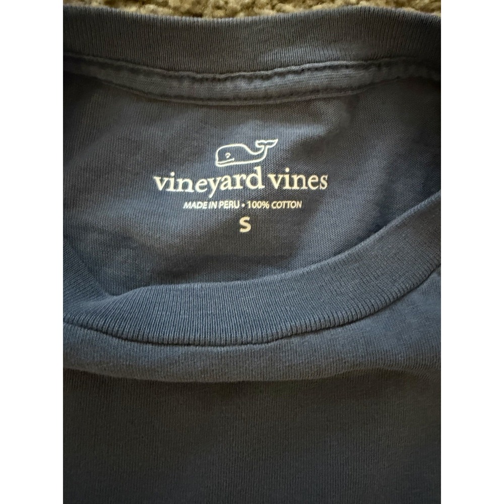 Vineyard Vines Men's Navy Long‎ Sleeve T Shirt Pink Whale Size Small - Picture 5 of 8